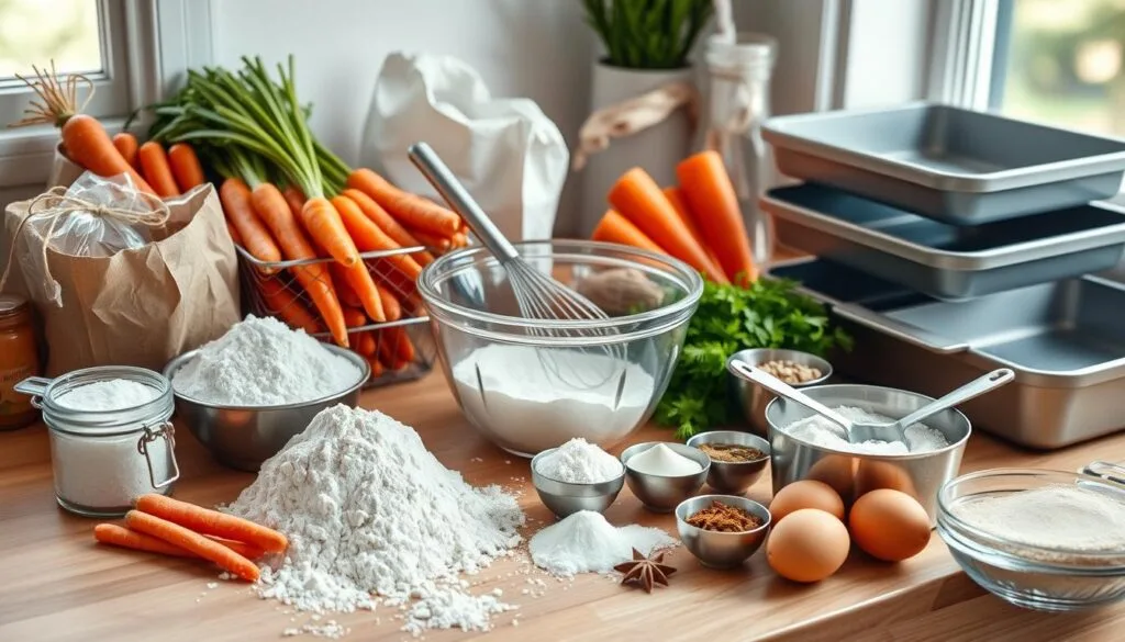 Carrot Cake Baking Preparation Carrot Cake Baking Preparation