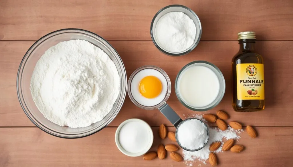 Funnel Cake Ingredients Flat Lay Funnel Cake Ingredients Flat Lay