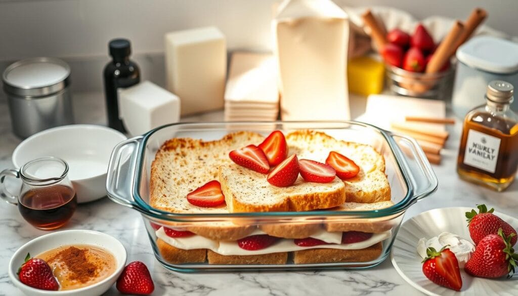 Strawberry Cream Cheese French Toast Casserole Assembly Strawberry Cream Cheese French Toast Casserole Assembly