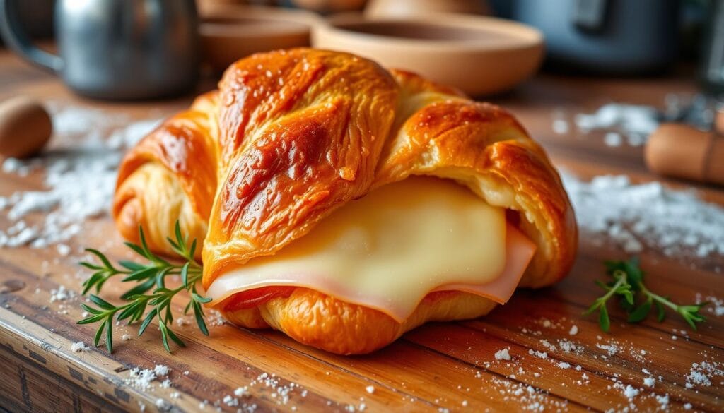 cheesy baked croissant cheesy baked croissant