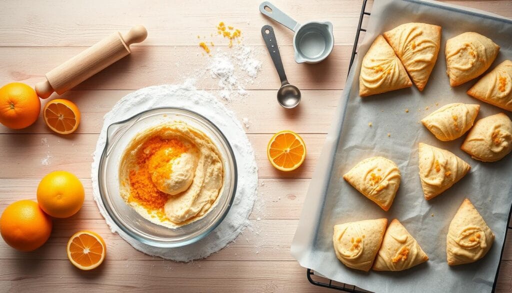 orange scones baking equipment