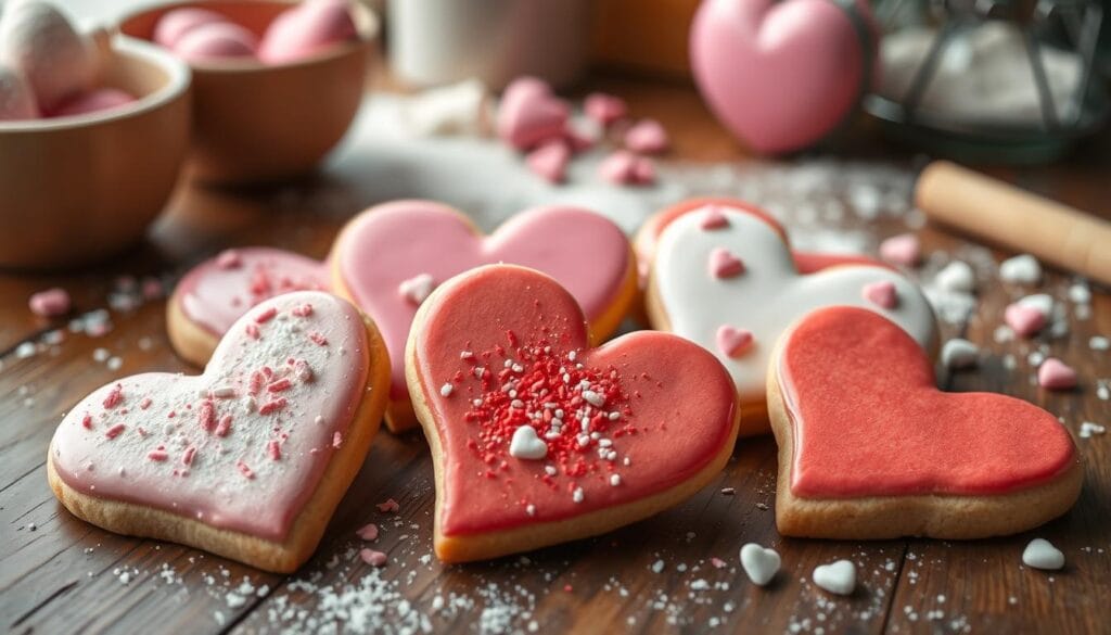 heart-shaped cookies heart-shaped cookies