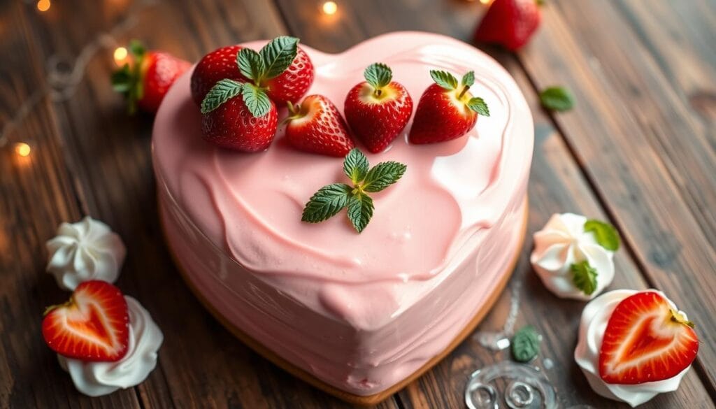 no-bake strawberry heart mousse cake no-bake strawberry heart mousse cake