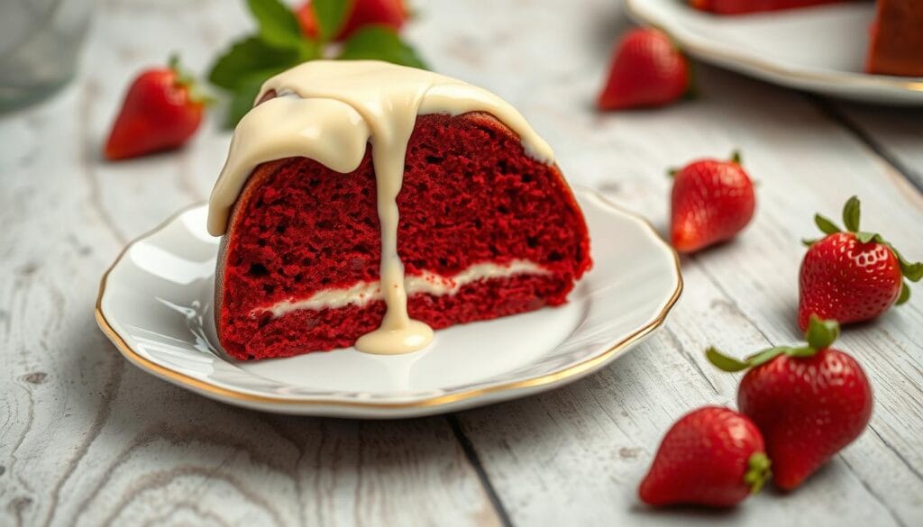 Red Velvet Bundt Cake Slice
