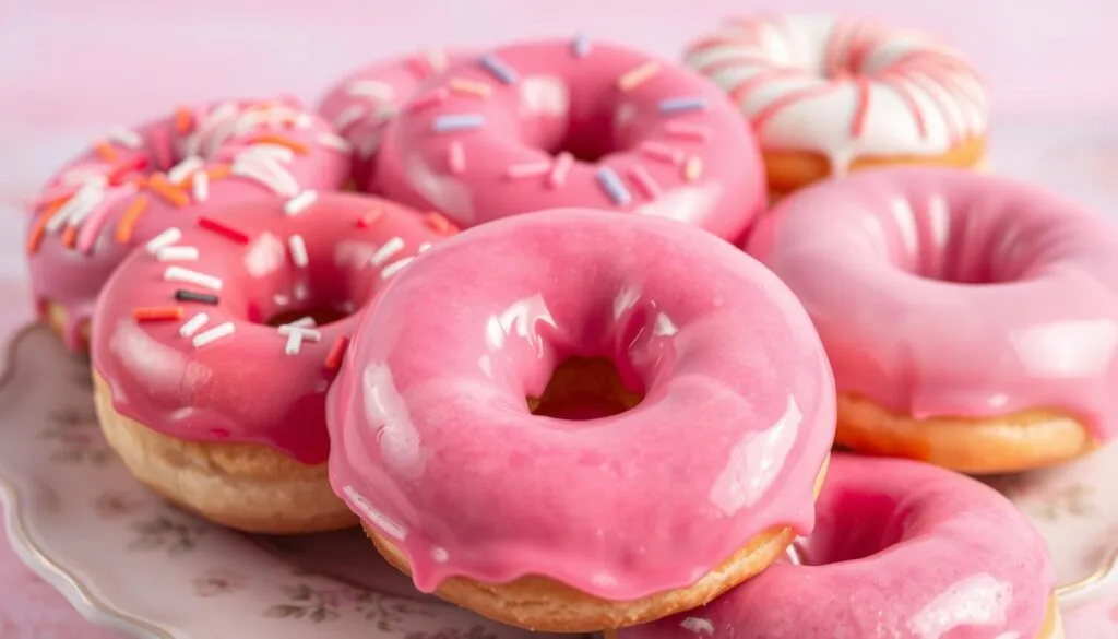 pink glazed donuts pink glazed donuts